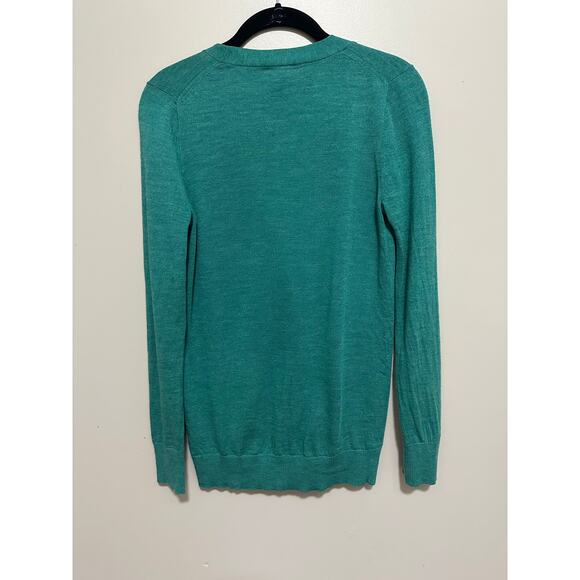 J Crew 100% Merino Wool Cardigan Sweater Women XS Green Grandpa Core 6 Button - Picture 6 of 6